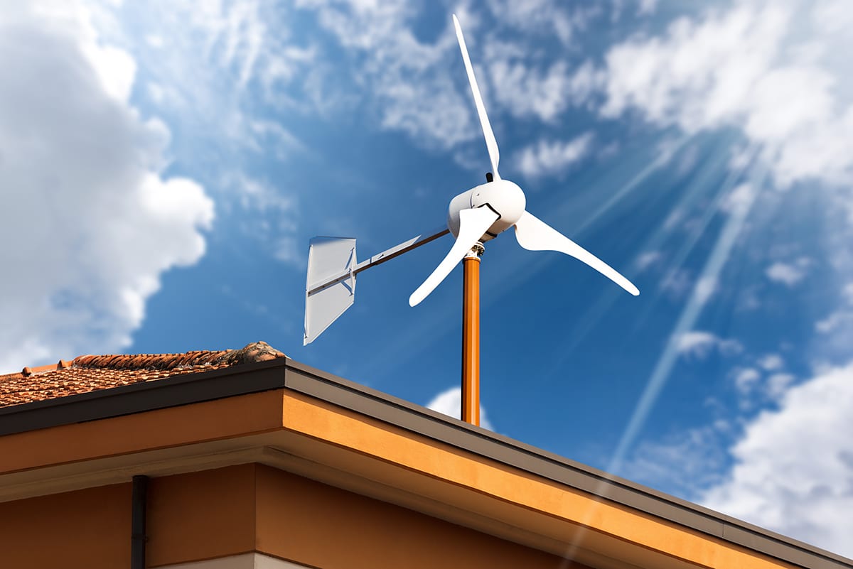 Small wind turbine on house